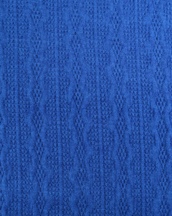 Tissu Maille Douce Ajourée Bleu Roi - Mercerine