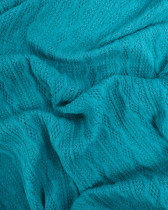 Tissu Maille Douce Ajourée Turquoise