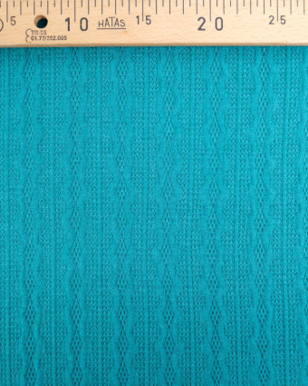 Tissu Maille Douce Ajourée Turquoise - Mercerine