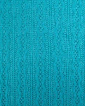 Tissu Maille Douce Ajourée Turquoise - Mercerine