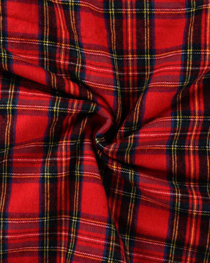 Flanelle Rouge Motif Tartan - Mercerine