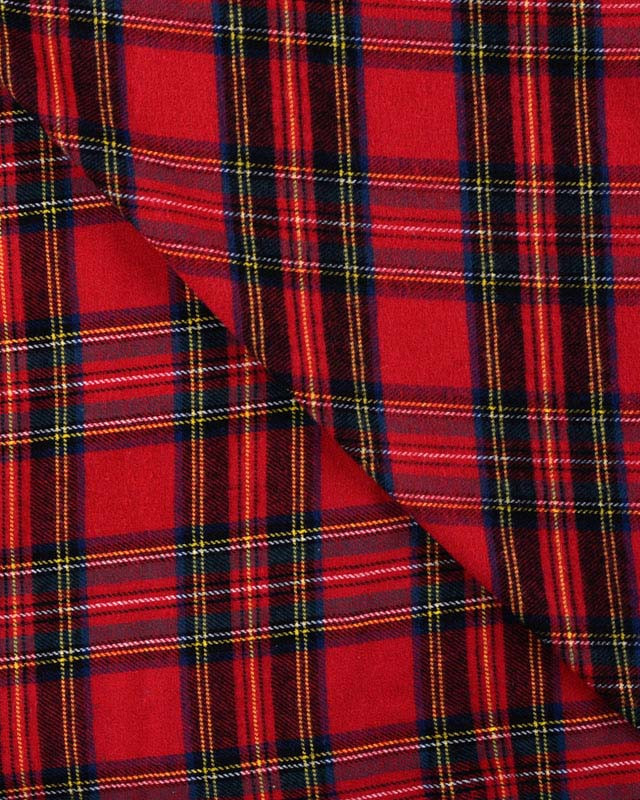 Flanelle Rouge Motif Tartan - Mercerine