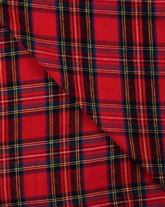 Flanelle Rouge Motif Tartan - Mercerine