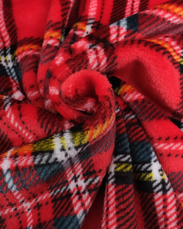 Doudou Polaire Rouge Tartan - Mercerine