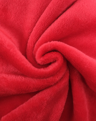 Tissu Doudou Uni  Rouge Oeko-Tex - Mercerine