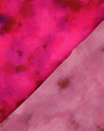 Satin De Viscose Tie and Dye Fuchsia - Mercerine