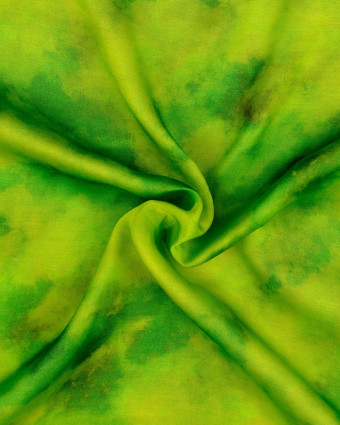 Satin De Viscose Digital Tie and Dye Vert Pomme - Mercerine