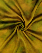 Satin De Viscose Digital Tie and Dye Vert Kaki