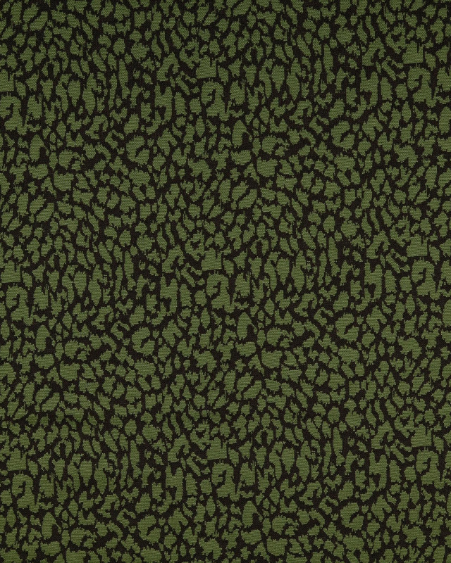 Jacquard Léger Stretch Motif Léopard Kaki - Mercerine