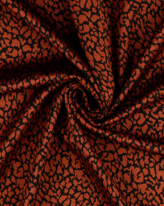 Jacquard Léger Stretch Motif Léopard Terracotta - Mercerine