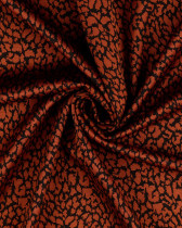 Jacquard Léger Stretch Motif Léopard Terracotta