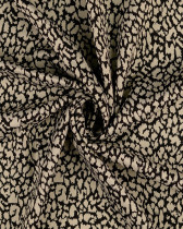 Jacquard Léger Stretch Motif Léopard Ecru