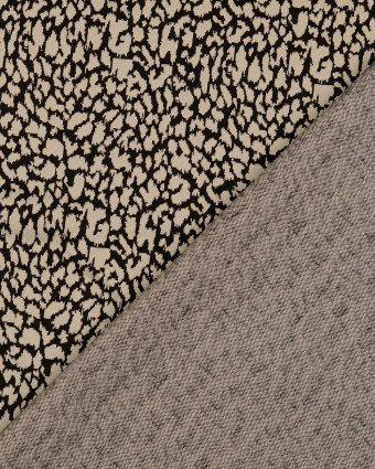 Jacquard Léger Stretch Motif Léopard Ecru - Mercerine