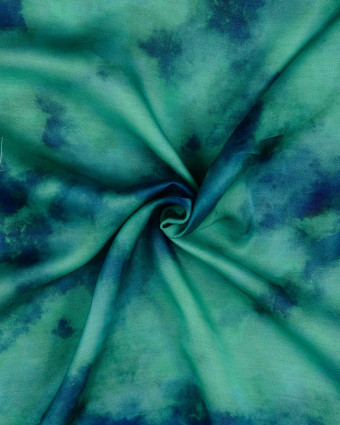 Satin De Viscose Digital Tie and Dye Bleu - Mercerine