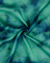 Satin De Viscose Digital Tie and Dye Bleu