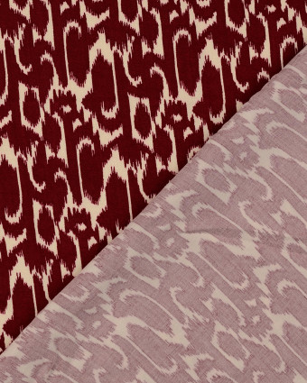 Satin De Viscose Joli Motif Ethnique Bordeaux - Mercerine