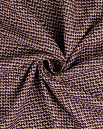 Tissu Jacquard Mini Pied De Poule Violet - Mercerine