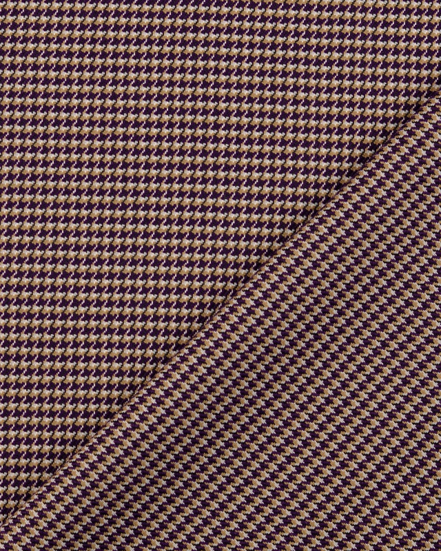 Tissu Jacquard  Mini Pied De Poule Violet - Mercerine