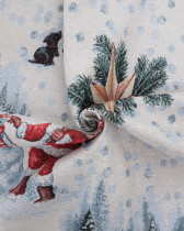 Tissu Jacquard De Noël Lurex Argent