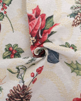 Tissu Jacquard De Noël Fleurs De Noël