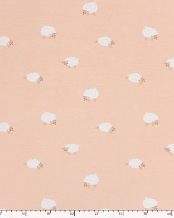 Tissu Jersey Nude Motif Petit Mouton - Oeko-Tex - Mercerine