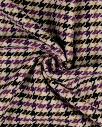 Lainage Motif Pied De Poule Violet - Mercerine