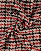 Tweed Motif Pied de Poule Rouge et Rose