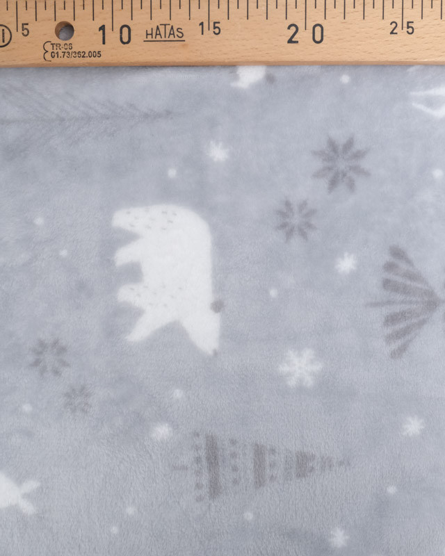 Tissu Doudou Gris Noël - Oeko-Tex - Mercerine