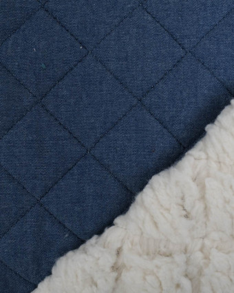 Tissu Matelasse Denim envers Sherpa - Mercerine