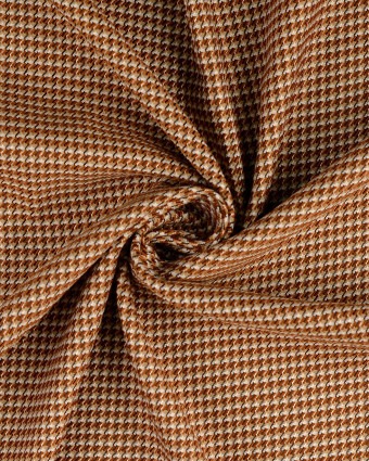 Tissu Jacquard Mini Pied de Poule Caramel  - Mercerine