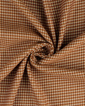 Tissu Jacquard Mini Pied de Poule Caramel