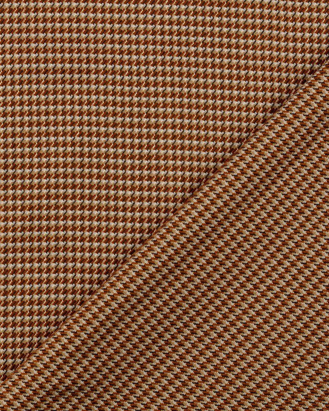 Tissu Jacquard Mini Pied de Poule Caramel  - Mercerine