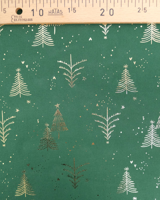 Toile Canvas Noël Motif Sapin Doré - Mercerine