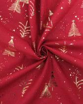 Toile Canvas Noël Rouge Sapin Doré