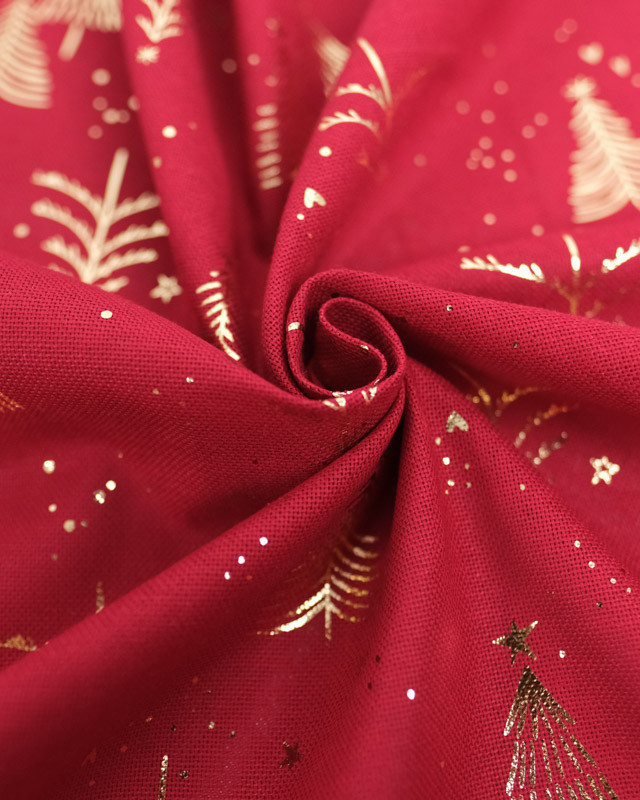 Toile Canvas Noël Rouge Sapin Doré - Mercerine