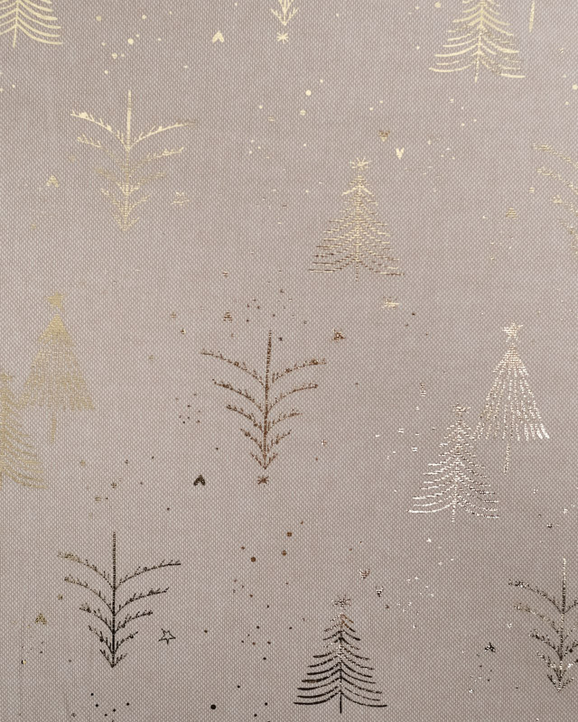 Tissu Effet Lin Noël Sapin Doré - Mercerine