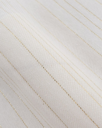 Tissu Noël  Ecru Rayures Dorées - 280 cm  - Mercerine