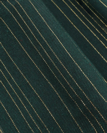 Tissu Noël Vert Rayures Dorées - 280 cm  - Mercerine