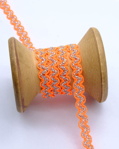 Ruban croquet Orange Argent - Mercerine