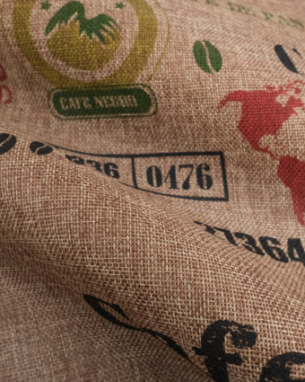 Toile de Jute Motif Café - Mercerine