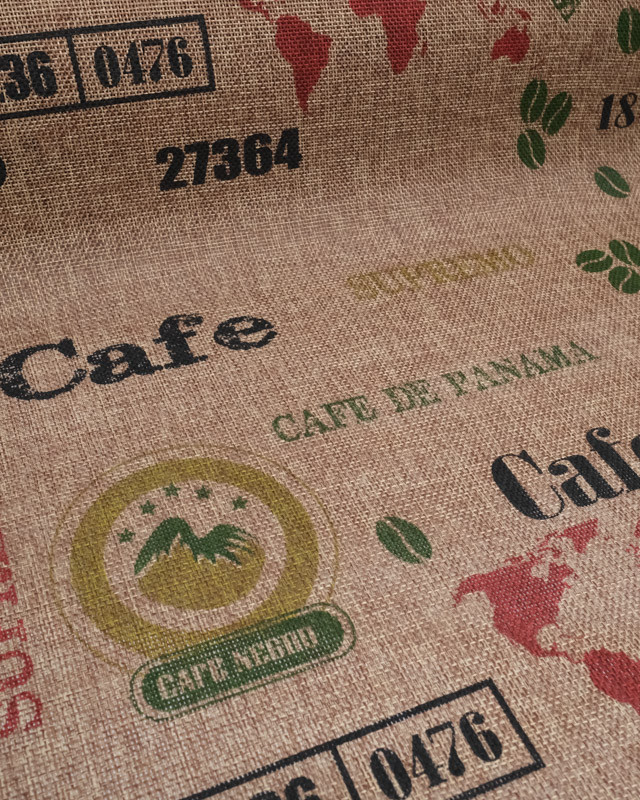 Toile de Jute Motif Café - Mercerine