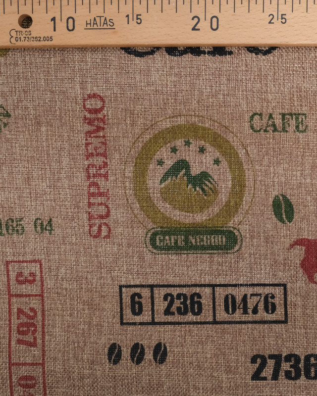 Toile de Jute Motif Café - Mercerine