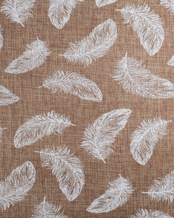 Toile de Jute Motif Café Plume Blanc - Mercerine