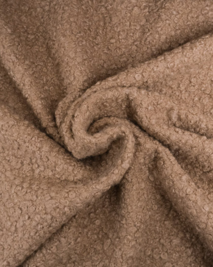 Tissu Bouclette Doux Camel - Mercerine