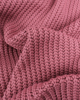 Maille Tricot Lourde Vieux Rose - Mercerine