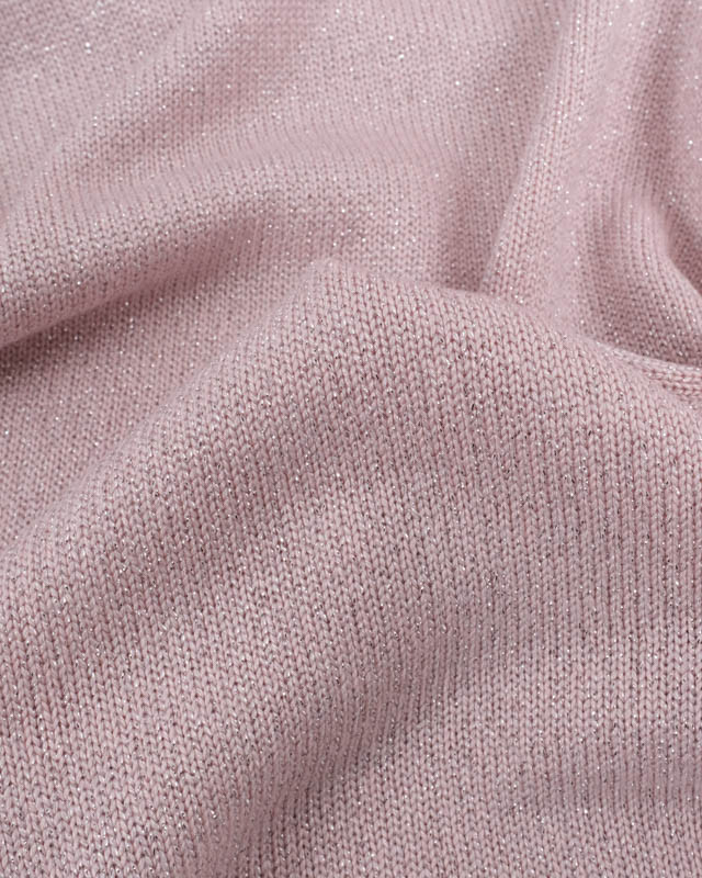 Tissu Maille Lurex Argenté Rose clair - Mercerine