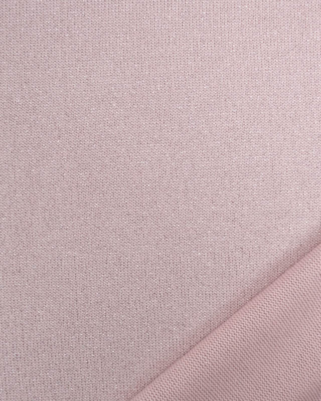 Tissu Maille Lurex Argenté Rose clair - Mercerine