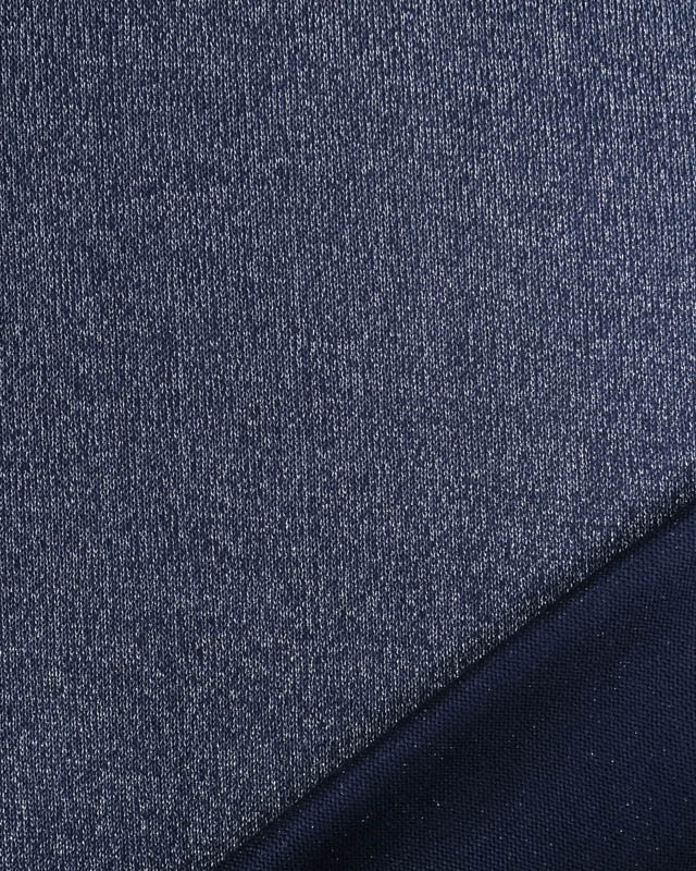 Tissu Maille Lurex Argenté  Bleu marine - Mercerine