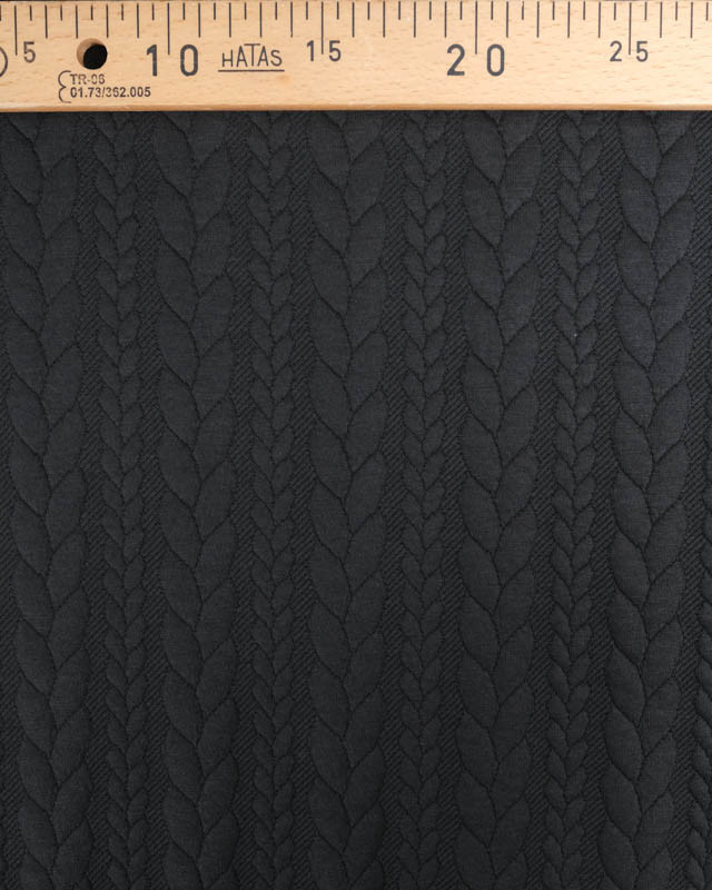 Tissu Jersey Torsadé Noir - Mercerine