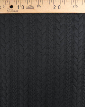 Tissu Jersey Torsadé Noir - Mercerine